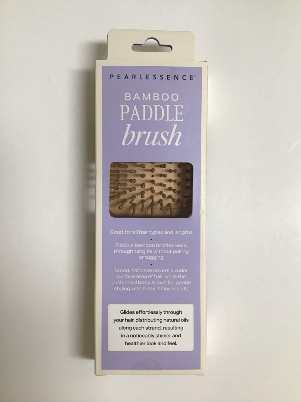 BAMBOO Paddle Hair Brush Wood MOTHER OF PEARL Bath Vanity Pearlessence Luxe NEW - Picture 5 of 16